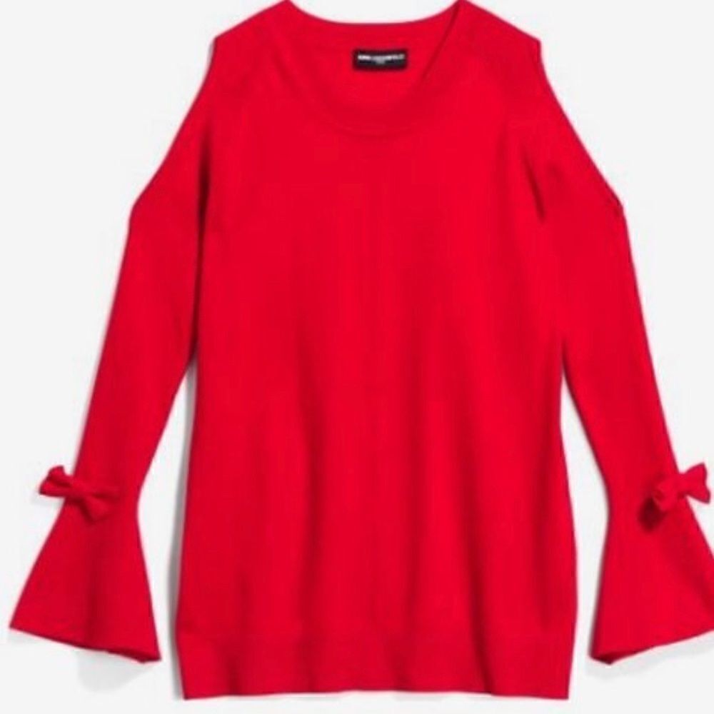 Karl Lagerfeld Women’s Red Bow Sweater size Small